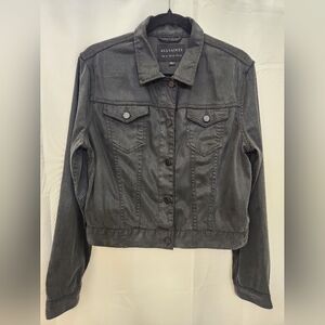ALLSAINTS Ida Soft Trucker Jacket Charcoal Gray – US 10